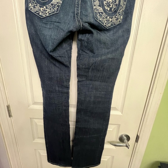 True Religion Women’s Blue Jeans Embroidered Pockets, Straight Leg Jeans Size 30 - Picture 5 of 12
